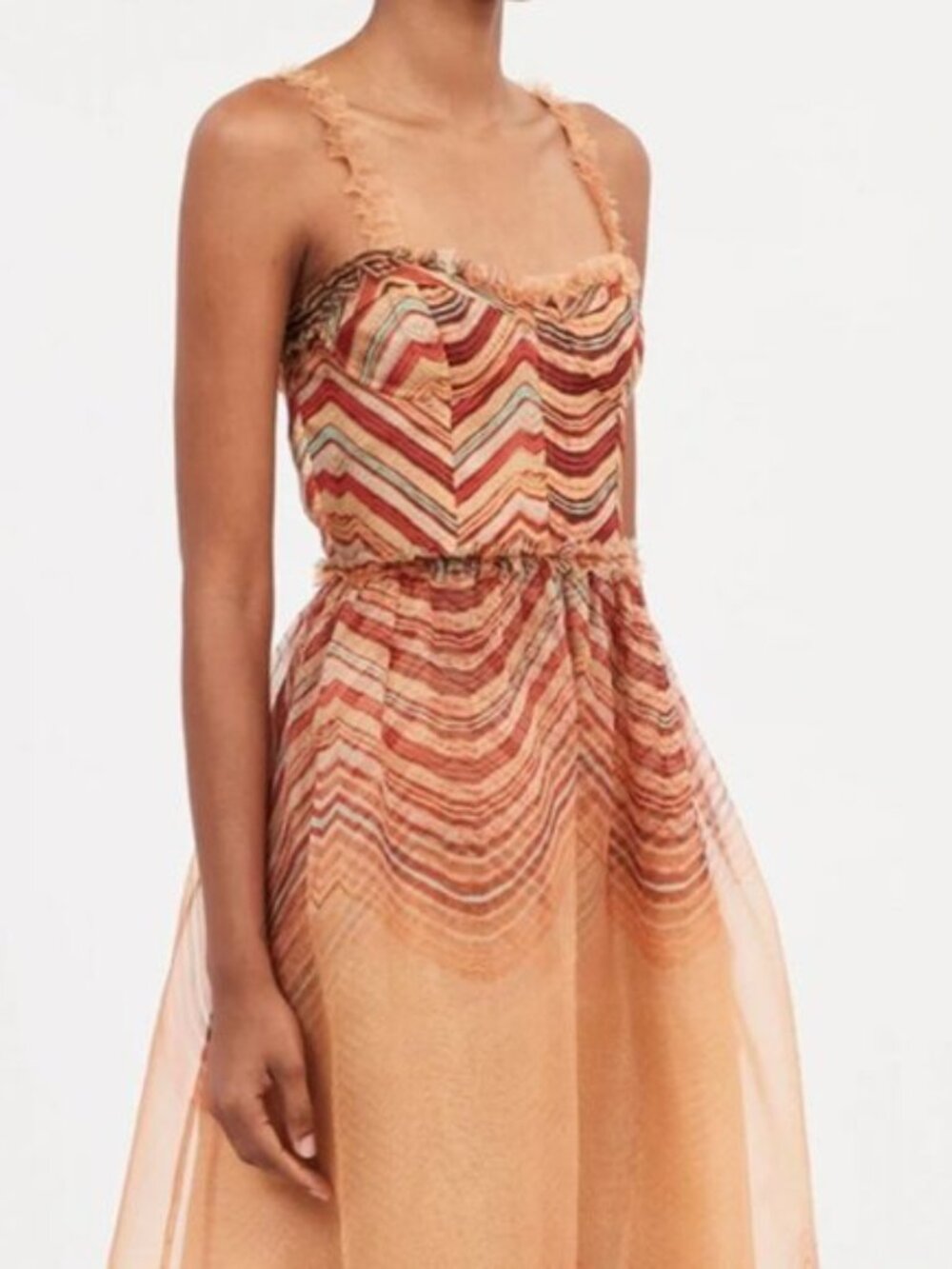 NWOT ULLA JOHNSON Gisele Silk Midi Cocktail Dress in Tierra XS $890. - Picture 2 of 10
